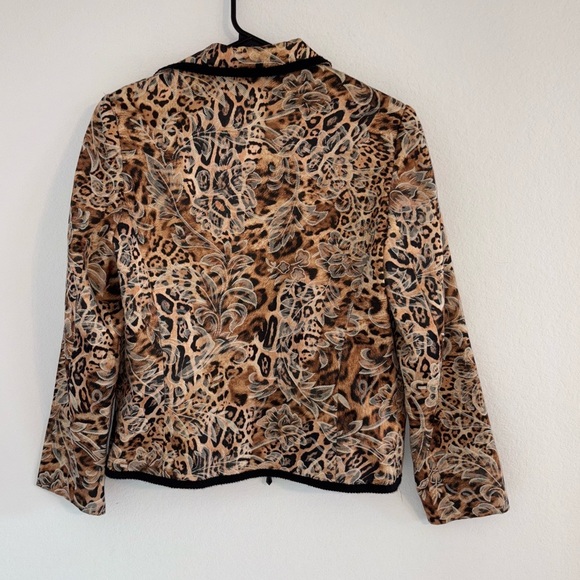 Vintage Giancarlo Ferrari Jungle Print Blazer Zip Up Jacket size 6 - Picture 15 of 16